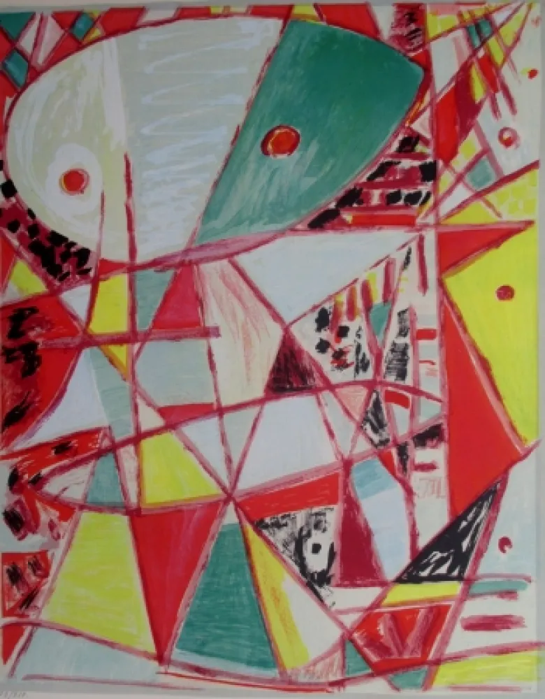 Lithograph Jacobsen - Green Mask