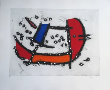 Etching Jacobsen - La Seine - Bateau Mouche