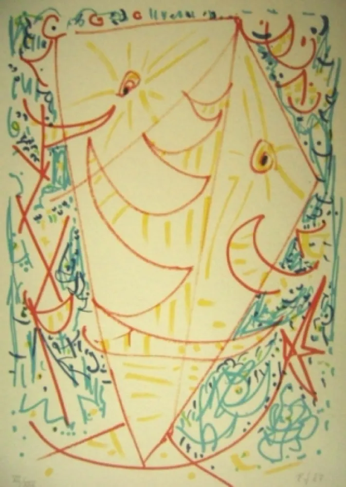 Lithograph Jacobsen - Maske