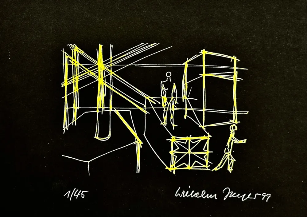 Screenprint Jaeger - Begegnungen Gelb