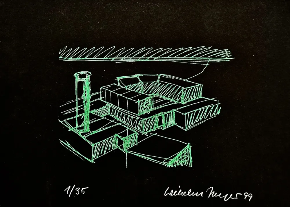 Screenprint Jaeger - Konstruktive Elemente Grün