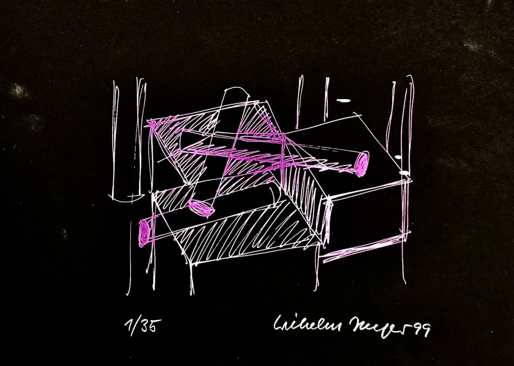 Screenprint Jaeger - Konstruktive Elemente Rosa