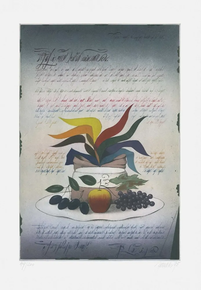 Etching And Aquatint Janak - Komposition mit Früchten