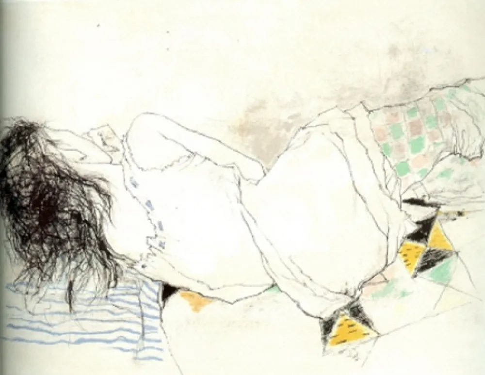 Lithograph Jansem - Stephanie au Collant Damier