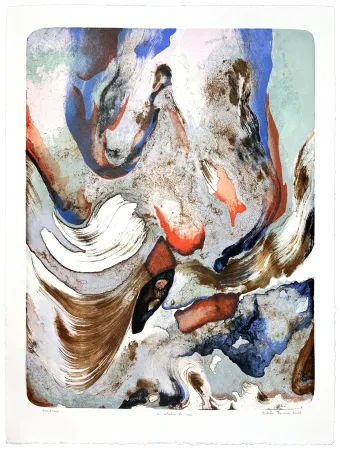 Lithograph Jarrosson - L'atelier le soir 