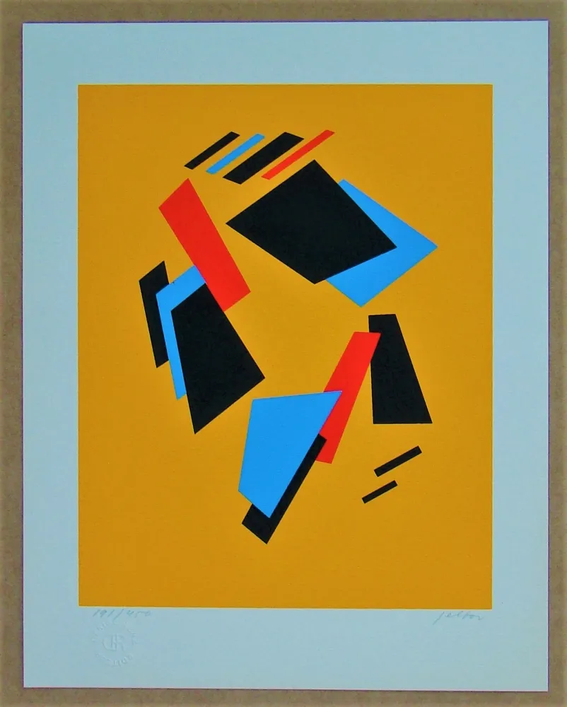 Screenprint Jeltov - Composition  Moscou-Paris