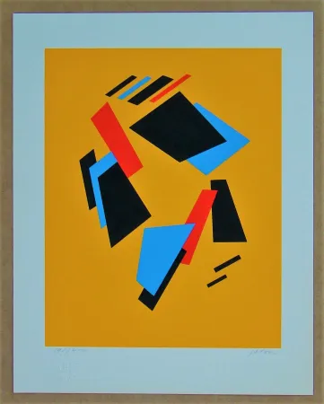 Screenprint Jeltov - Composition  Moscou-Paris