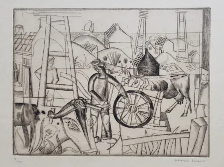 Drypoint Jespers - Paysage en Flandres