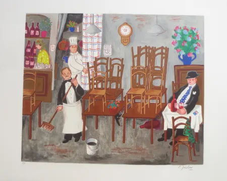 Lithograph Jirlow - Promenade culinaire a PARIS