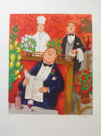 Lithograph Jirlow - Promenade culinaire a PARIS