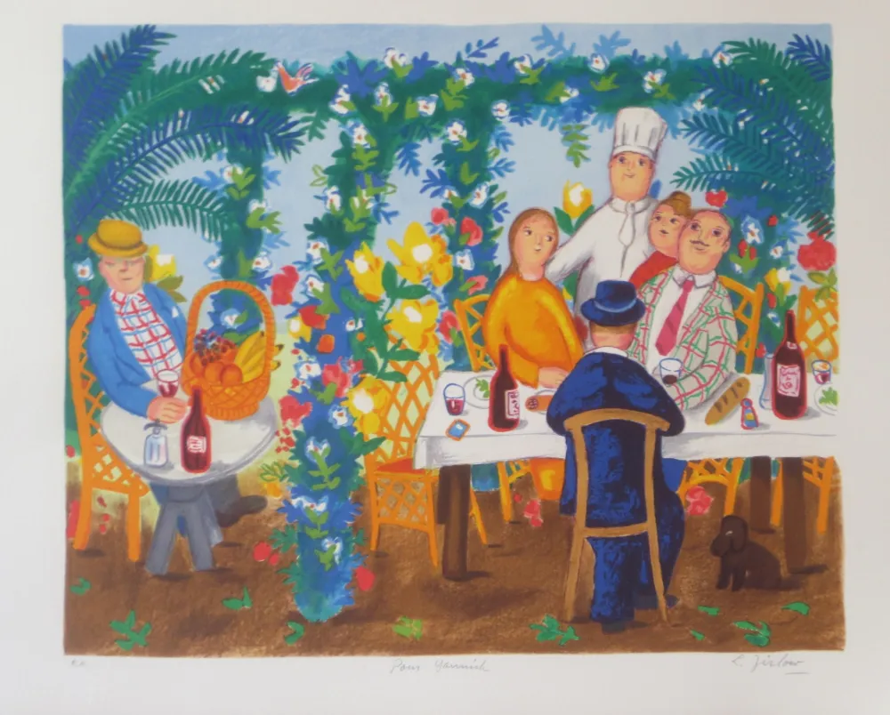 Lithograph Jirlow - Terrasse