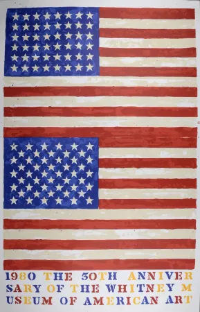 Lithograph Johns - Double Flags, The 50th Anniversary of the Whitney Museum of American Art, 1979-1980