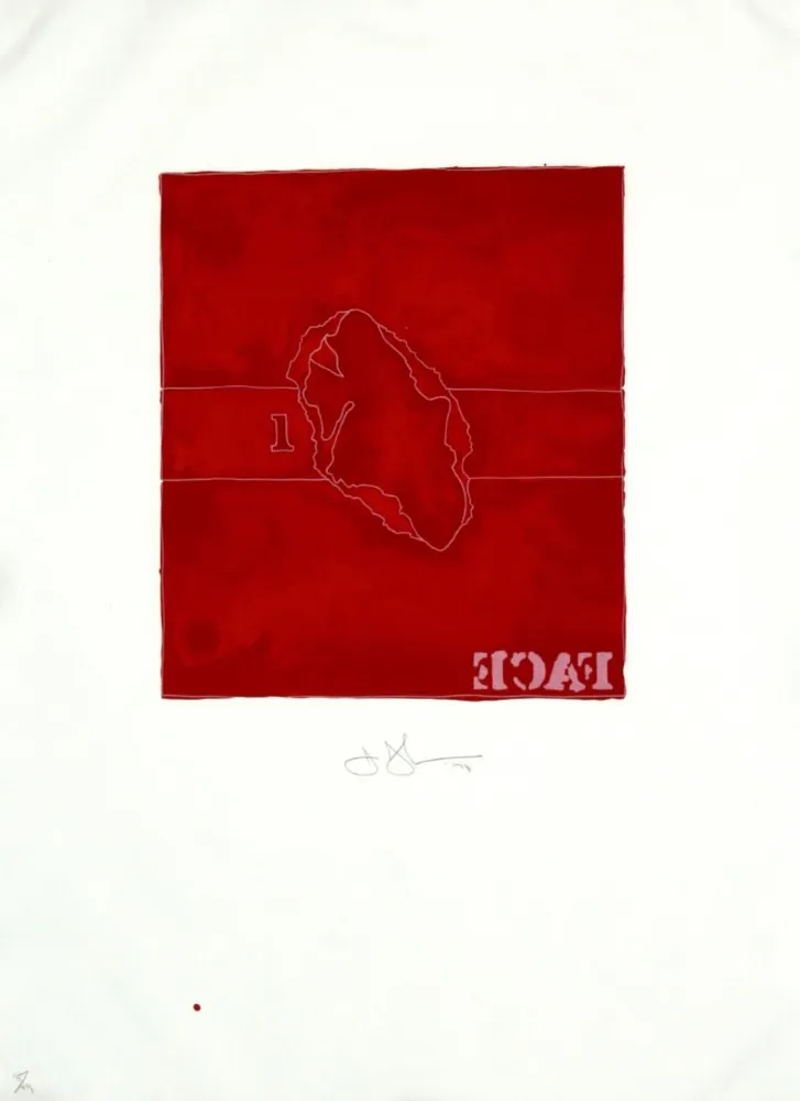 Lithograph Johns - Face