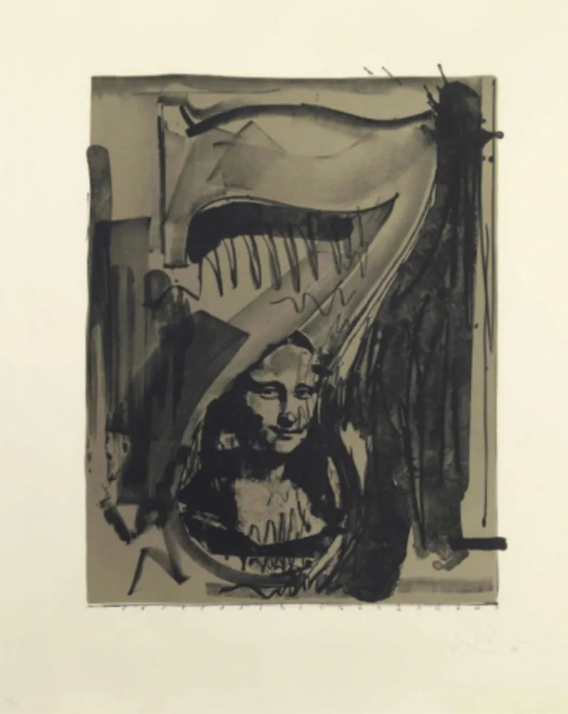 Lithograph Johns - Figure 7, Black Numerals Series