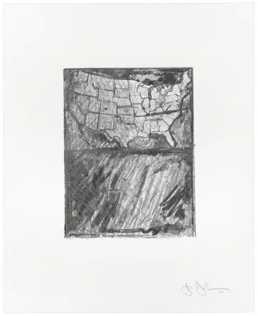 Lithograph Johns - Map