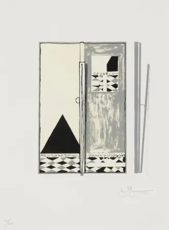 Lithograph Johns - Pyre 2