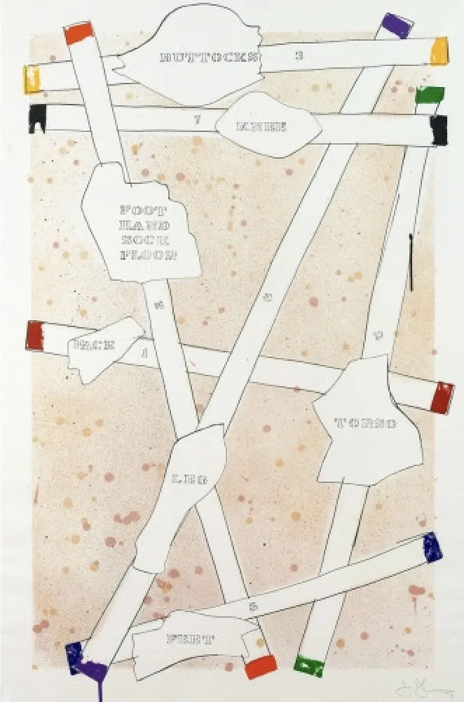 Lithograph Johns - Sketch from Untitled I