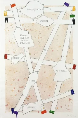 Lithograph Johns - Sketch from Untitled I