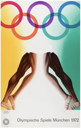 Lithograph Jones - Runners, from the Munich Olympics Portfolio, 1971 - Hand-signed