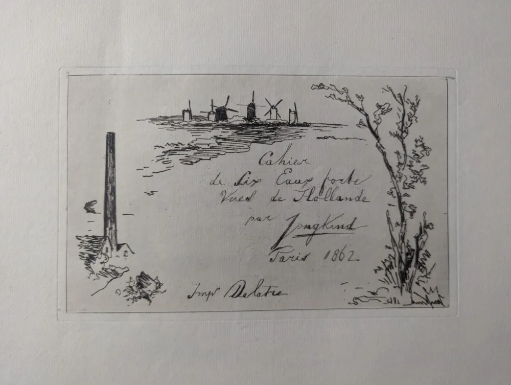 Engraving Jongkind - Cahier de six eaux-fortes: titre