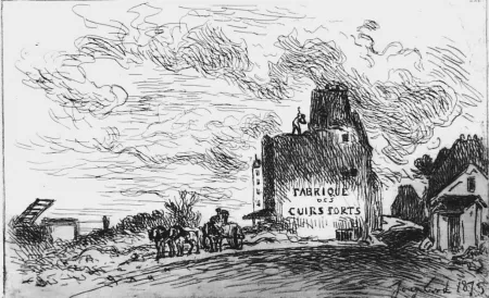 Engraving Jongkind - Demolitions de la rue des Francs-Bourgeois Saint-Marcel