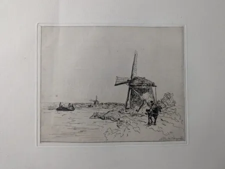 Engraving Jongkind - Le chemin de halage / The Towpath