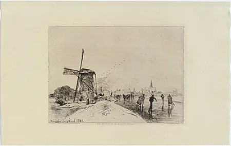 Etching Jongkind - Vue de la ville de Maassluis, in Eaux-fortes modernes publiées par la Société des Aqua-fortistes.