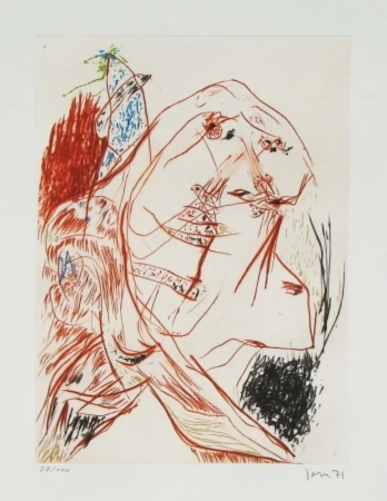 Etching And Aquatint Jorn - Anémone progressiste