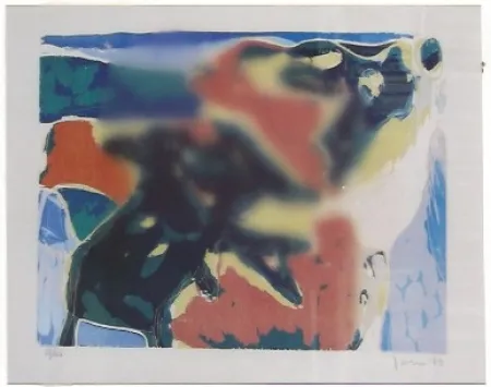 Woodcut Jorn - Cobra, composición (portafolio Cobra II)