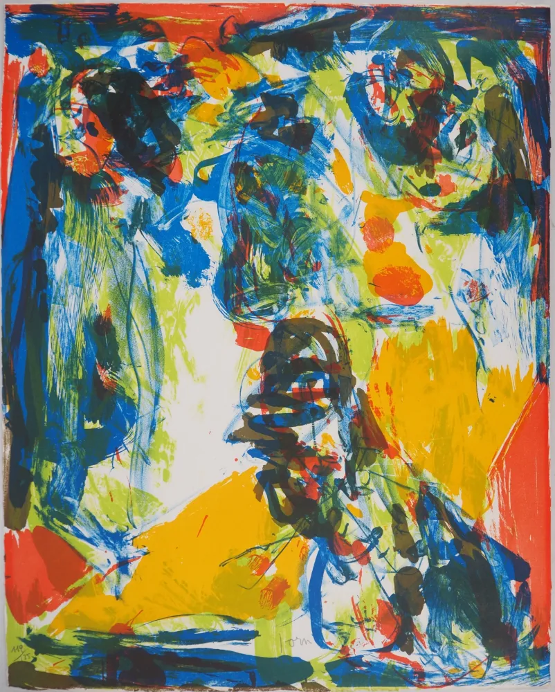 Lithograph Jorn - Composition fauve