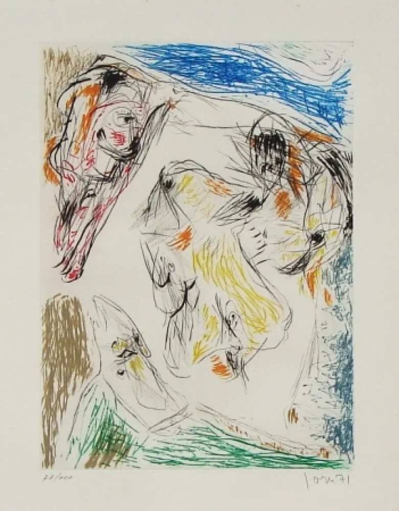 Etching And Aquatint Jorn - Euclide coincé