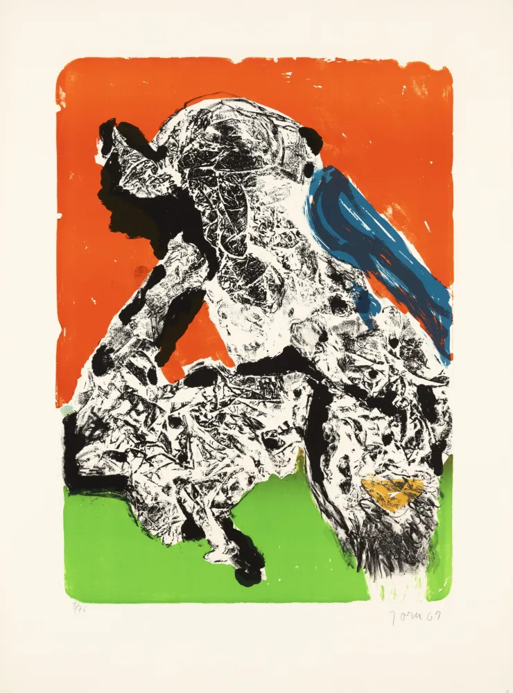 Lithograph Jorn - Intimités graphoglyptiques, provocation ratée