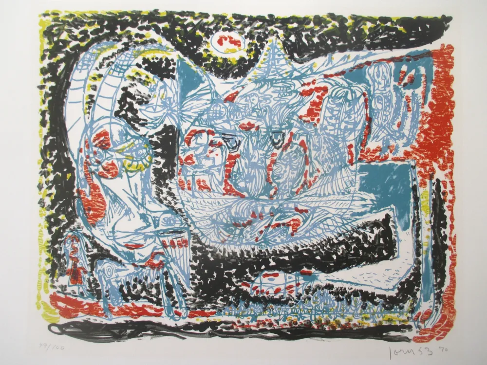 Lithograph Jorn - Le Chat qui rit