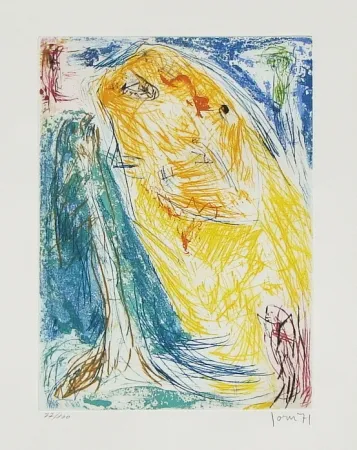 Etching And Aquatint Jorn - Le Tournedos canari