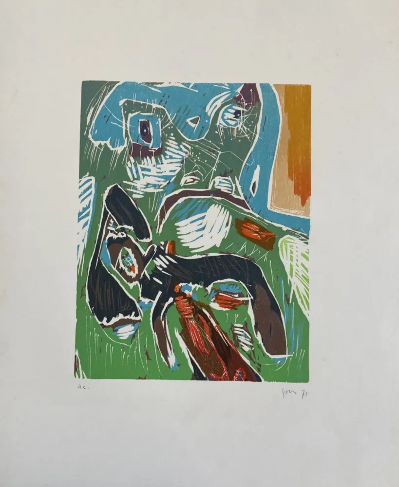 Woodcut Jorn - Strabisme Pastoral