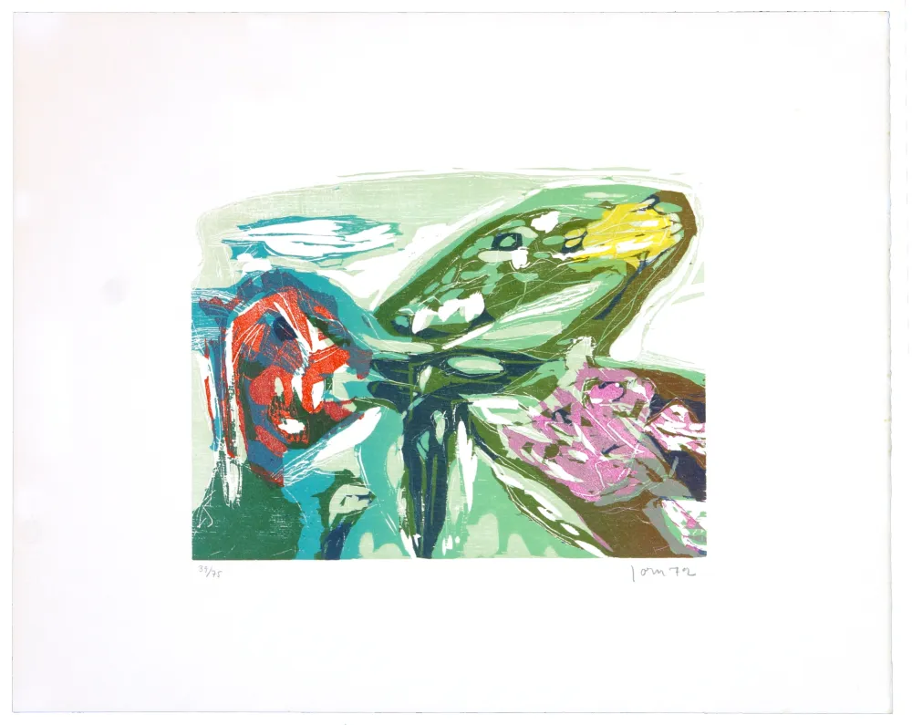 Woodcut Jorn - Survol du plaisir 