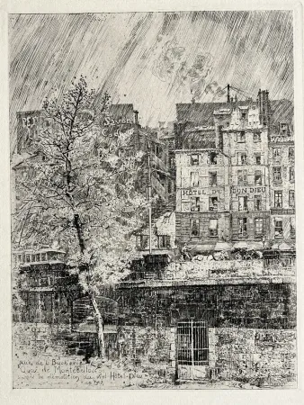Etching Jouas - Quai de Montebello