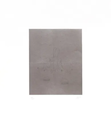 Etching Kaga - Four sleepers with monkeys