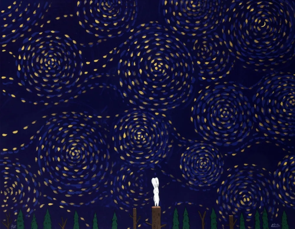 Lithograph Kaga - Usacchi-Crescent moon