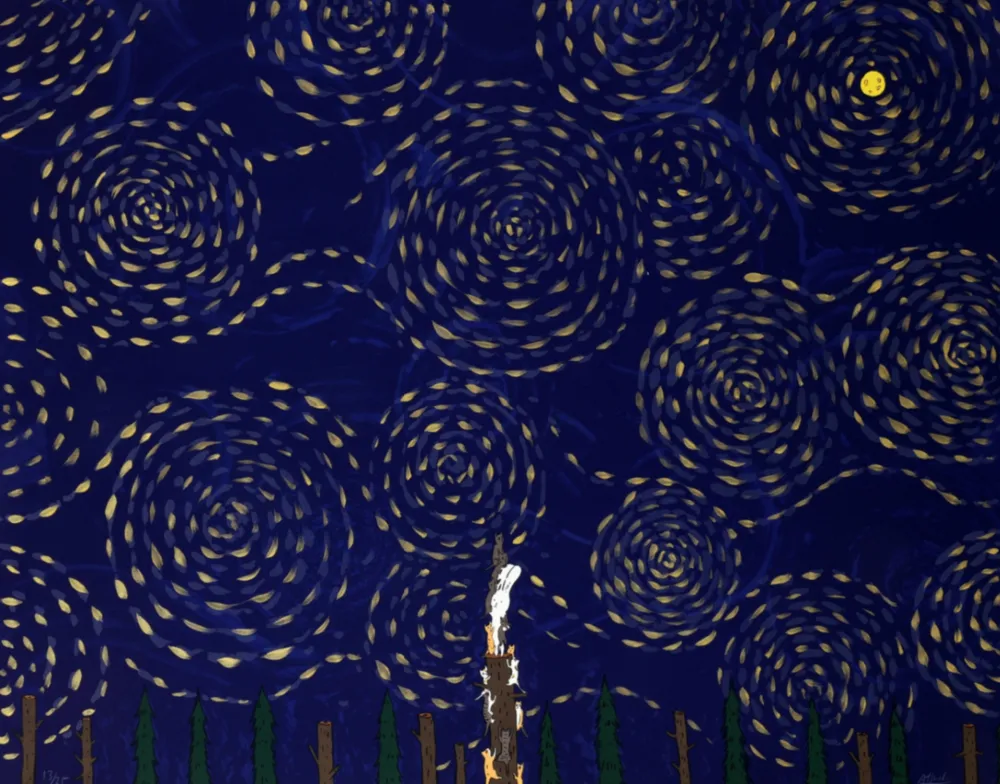 Lithograph Kaga - Usacchi - FULL MOON