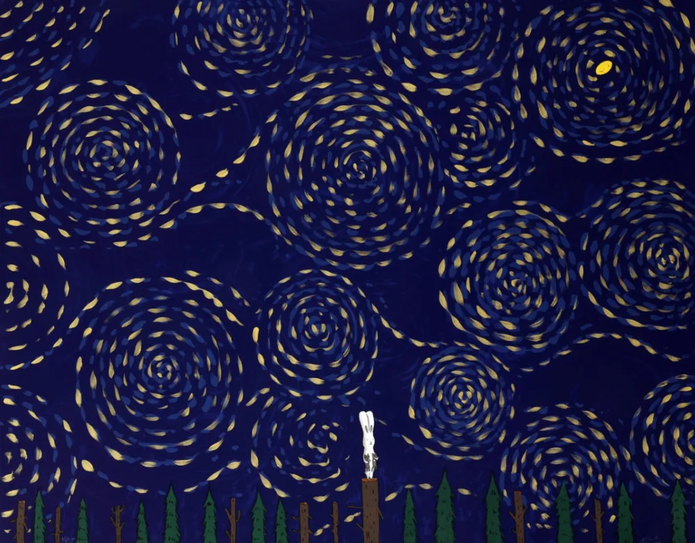 Lithograph Kaga -  Usacchi-Half moon