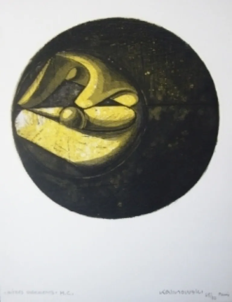 Drypoint Kalinowski - Huitres ossements 