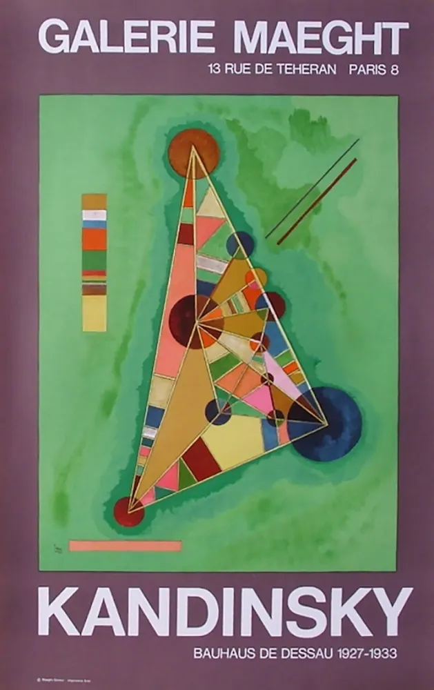 Poster Kandinsky - BAUHAUS DE DESSAU. Affiche originale en lithographie (1965).