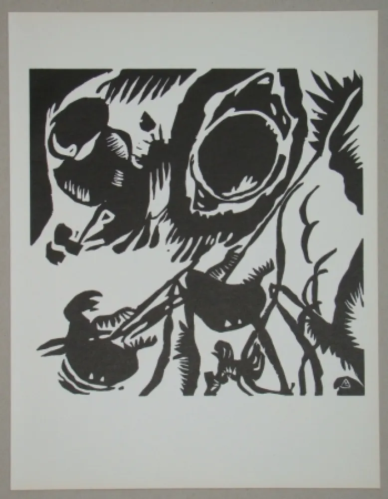Woodcut Kandinsky - Garten der Liebe