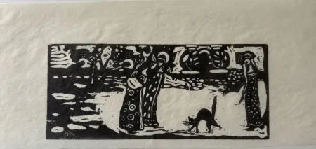 Woodcut Kandinsky - Katze (Cat)