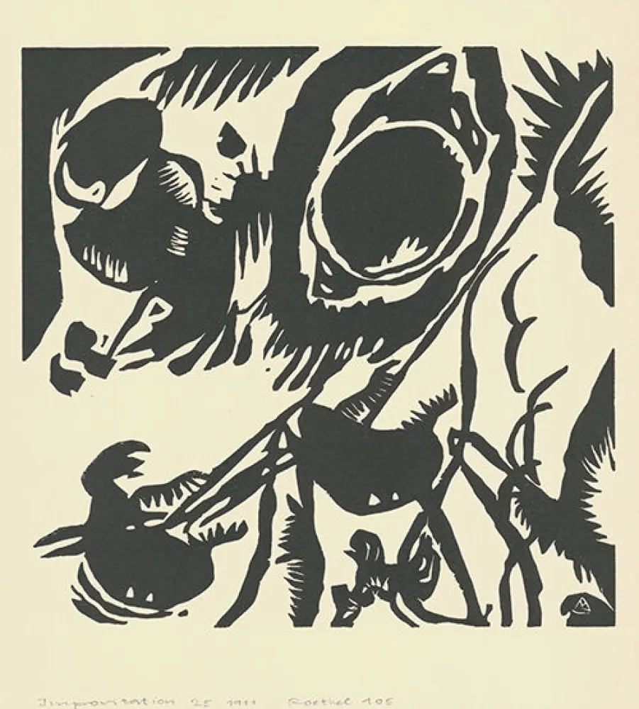 Woodcut Kandinsky - Motif aus Improvisation 25: The Garden of Love