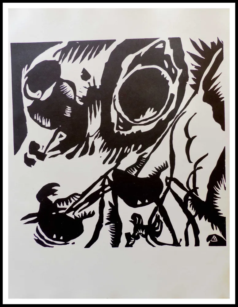 Woodcut Kandinsky - MOTIV AUS IMPROVISATION - Jardin de l'amour