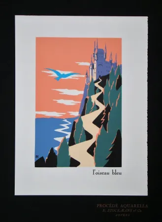 Lithograph Kas - L'oiseau bleu