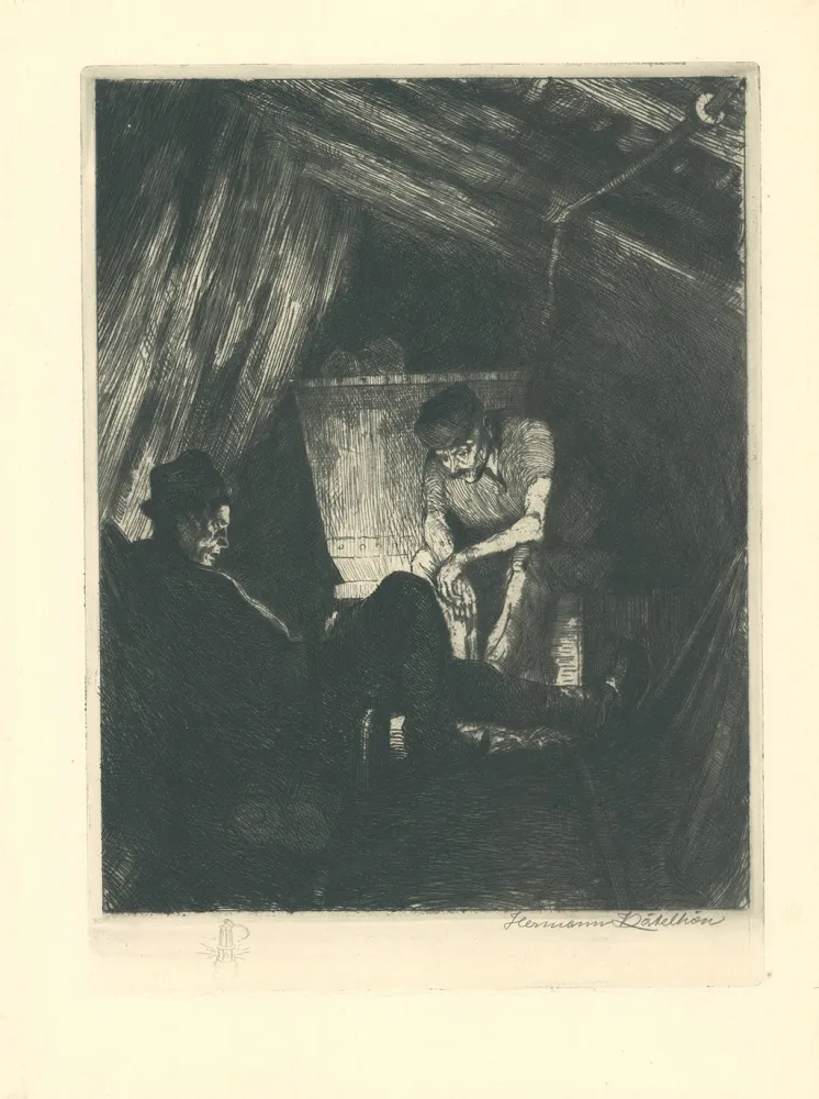 Etching Kätelhön - Beim Buttern