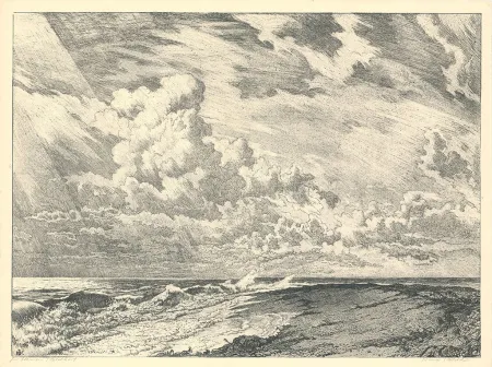 Lithograph Kätelhön - Die Düne (Heligoland)